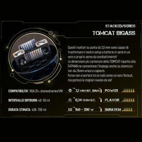 Breakill's Alien Lab - Stacked Series - TOMCAT BIGASS 0.34ohm ID 3,5mm 160-200W - 2 PEZZI