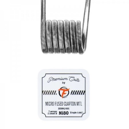 FumyTech prebuilt coil MICRO FUSED CLAPTON MTL NI80 0.88ohm ID 2.5mm 10pcs