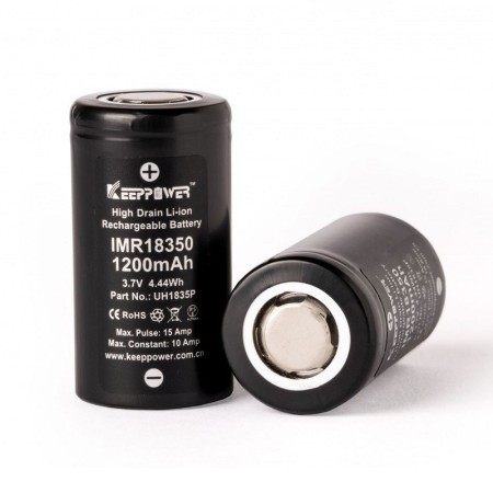 18350 - KEEPPOWER IMR 1200mAh 10A - 2 PEZZI