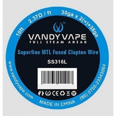 Vandy Vape - SUPERFINE MTL FUSED CLAPTON ACCIAIO 316L - 30ga*2+38ga