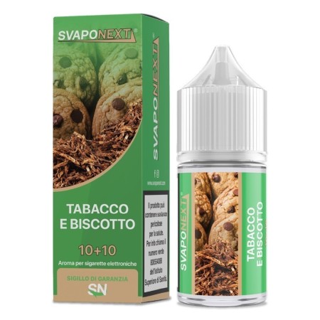MINI SHOT - SvapoNext - Starter Flavour - TABACCO E BISCOTTO - aroma 10+10 in flacone da 30ml