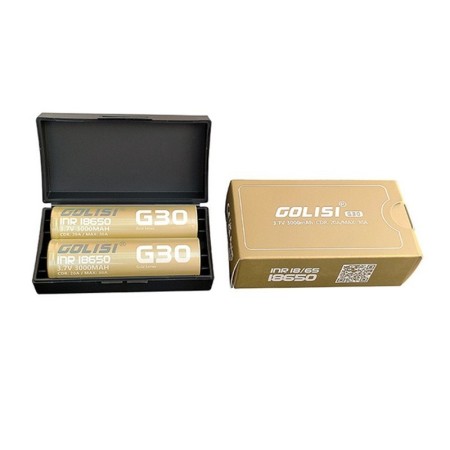 18650 - GOLISI G30 IMR 3000mAh 30A PROTECTED - 2 PEZZI - Flat top