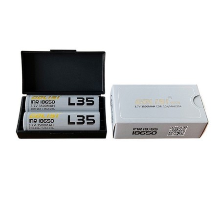 18650 - GOLISI L35 IMR 3500mAh 20A GESCHÜTZT - 2 STÜCKE - Flacher Deckel