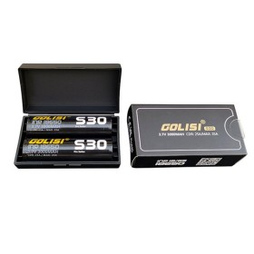 18650 - GOLISI S30 IMR 3000mAh 25A GESCHÜTZT - 2 STÜCKE - Flacher Deckel